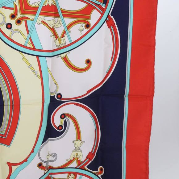 HERMES Carre 90 WASHINGTONfS CARRIAGE Scarf Silk Red Auth am5911 - Picture 5 of 16